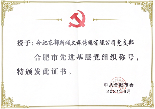 公司黨支部榮獲合肥市先進基層黨組織稱號